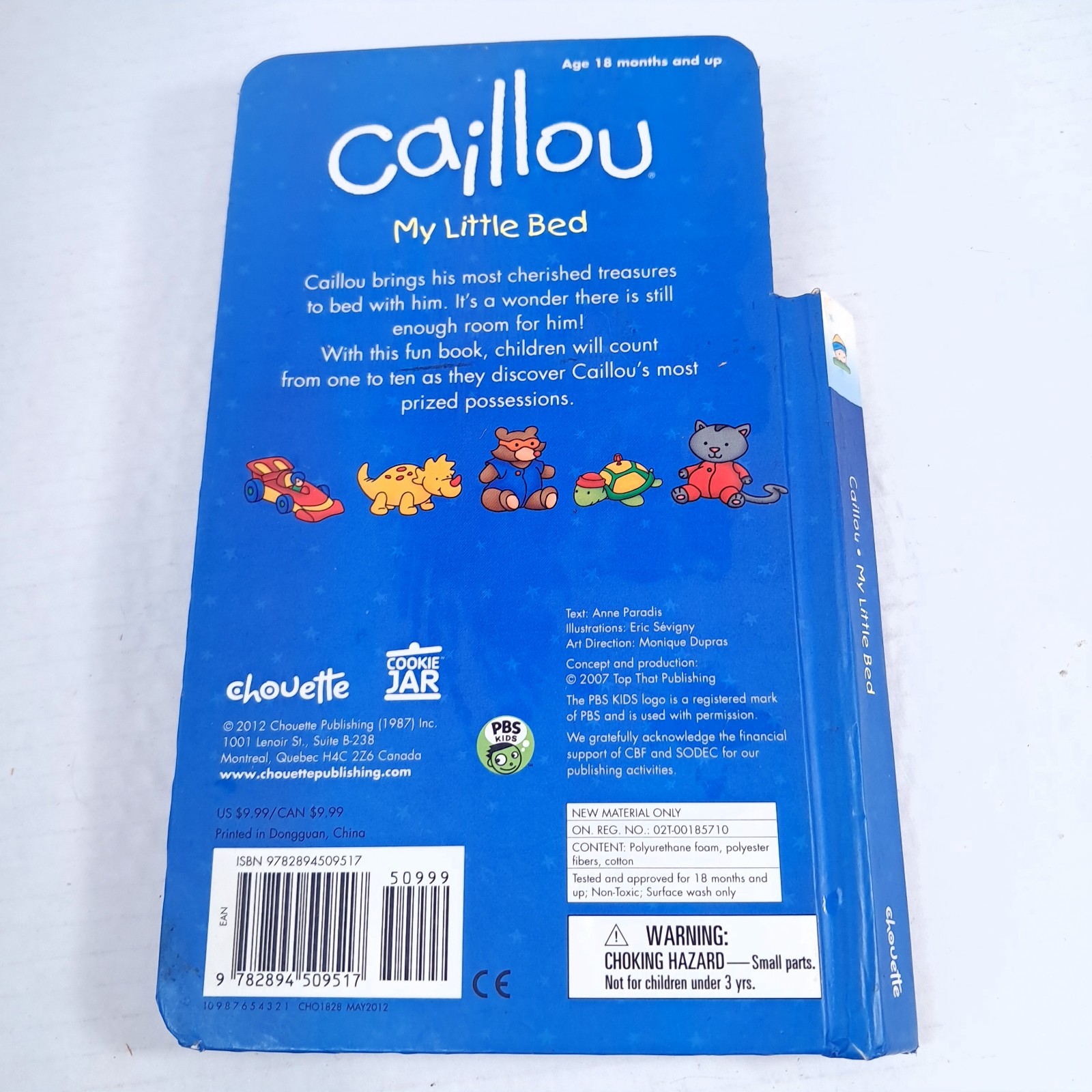 Caillou: My Little Bed Count from 1 to 10 book Chouette 2012 bedtime learning