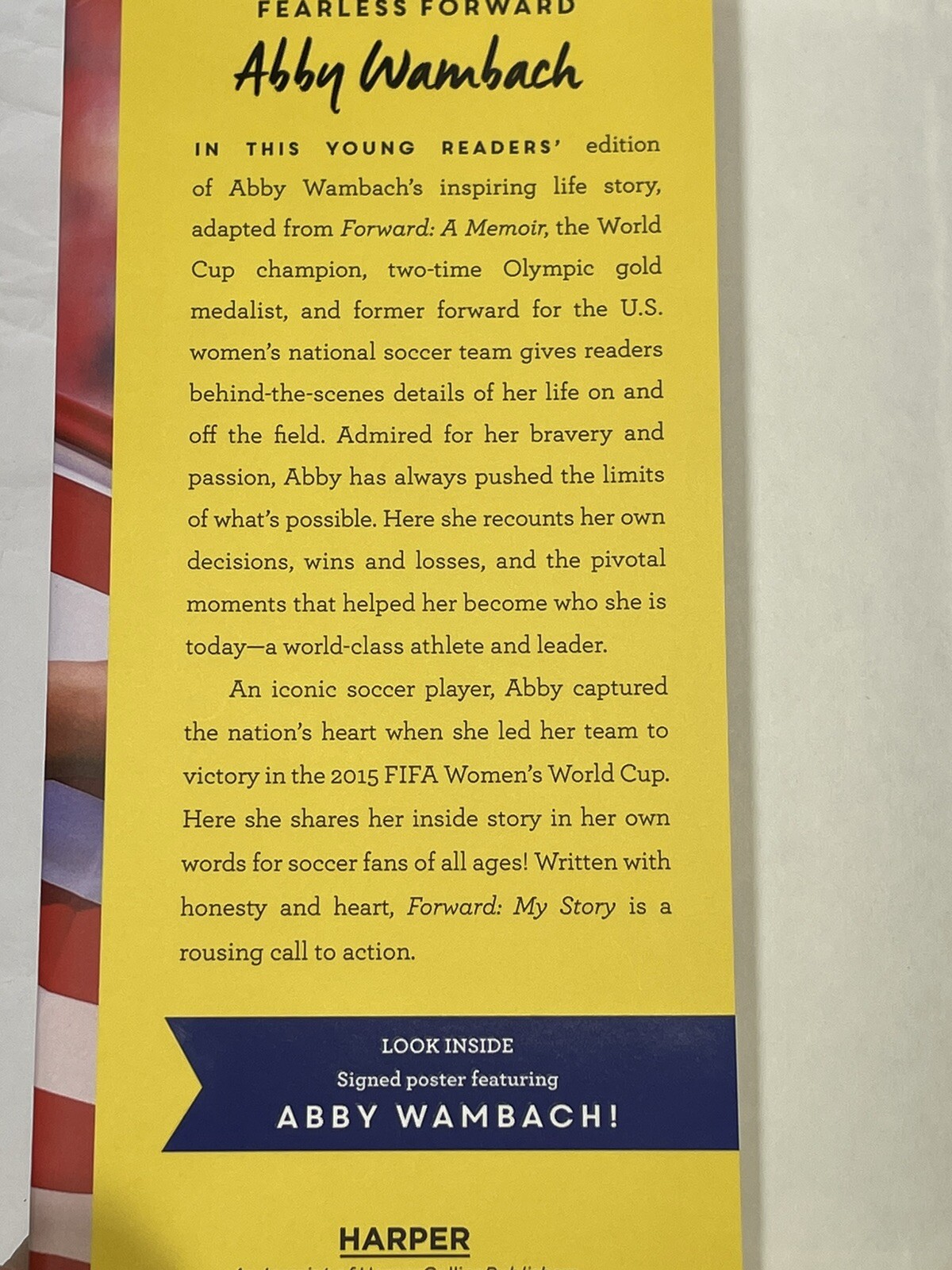Forward My Story Abby Wambach Motivational Hardcover 1st Edition Dust Jacket