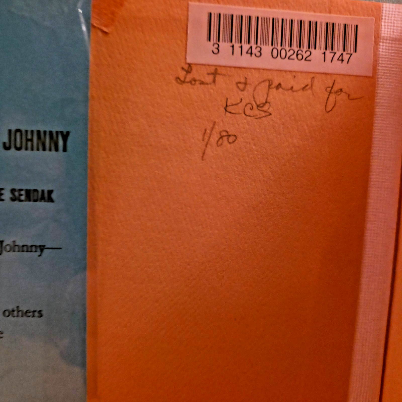 Sendak One Was Johnny 1962 First Edition Hardcover w/ Dust Jacket Nutshell