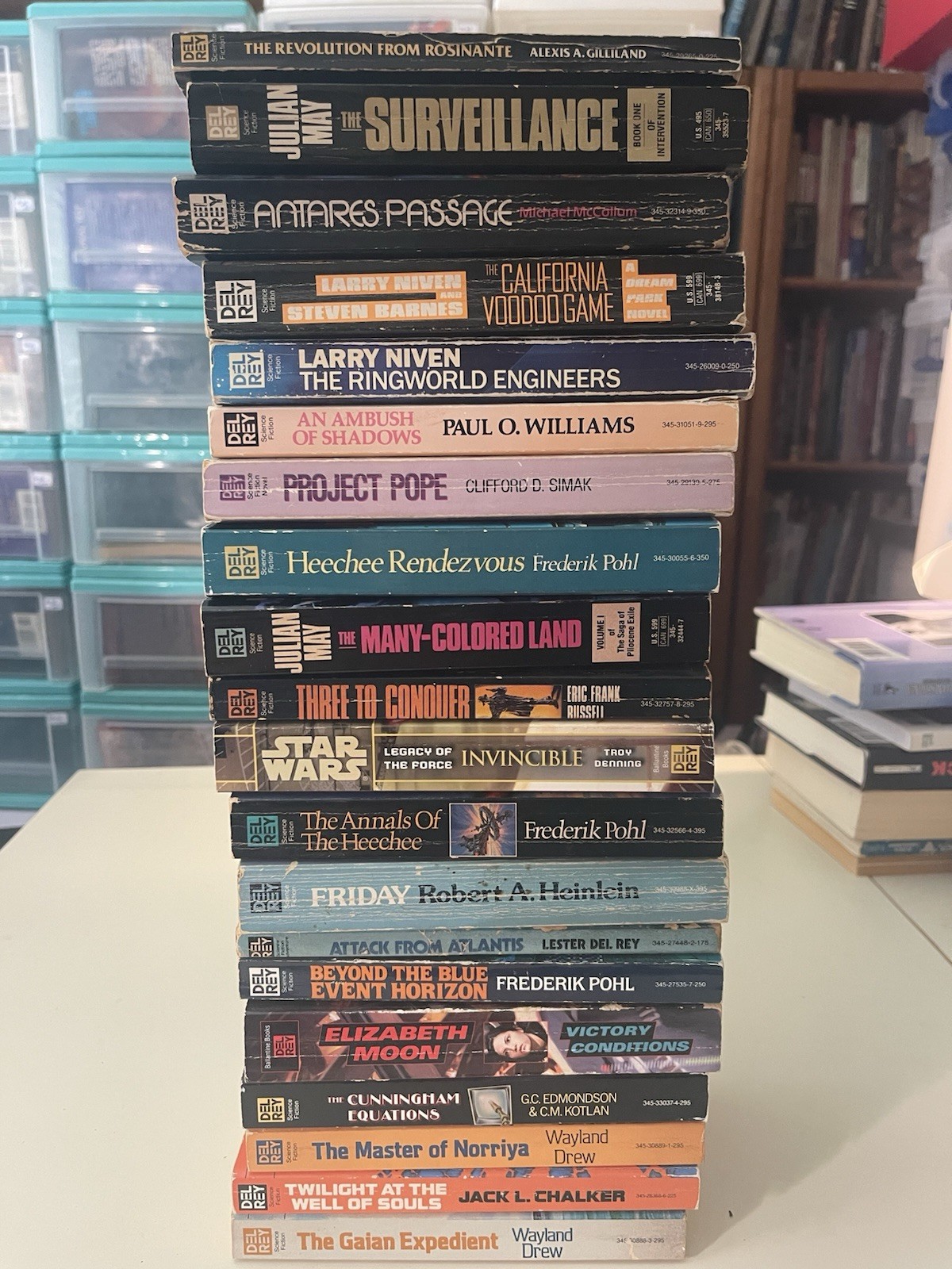 Big Science Fiction Lot of 65 MM Paperback Books Del Rey Rare OOP Listed L2