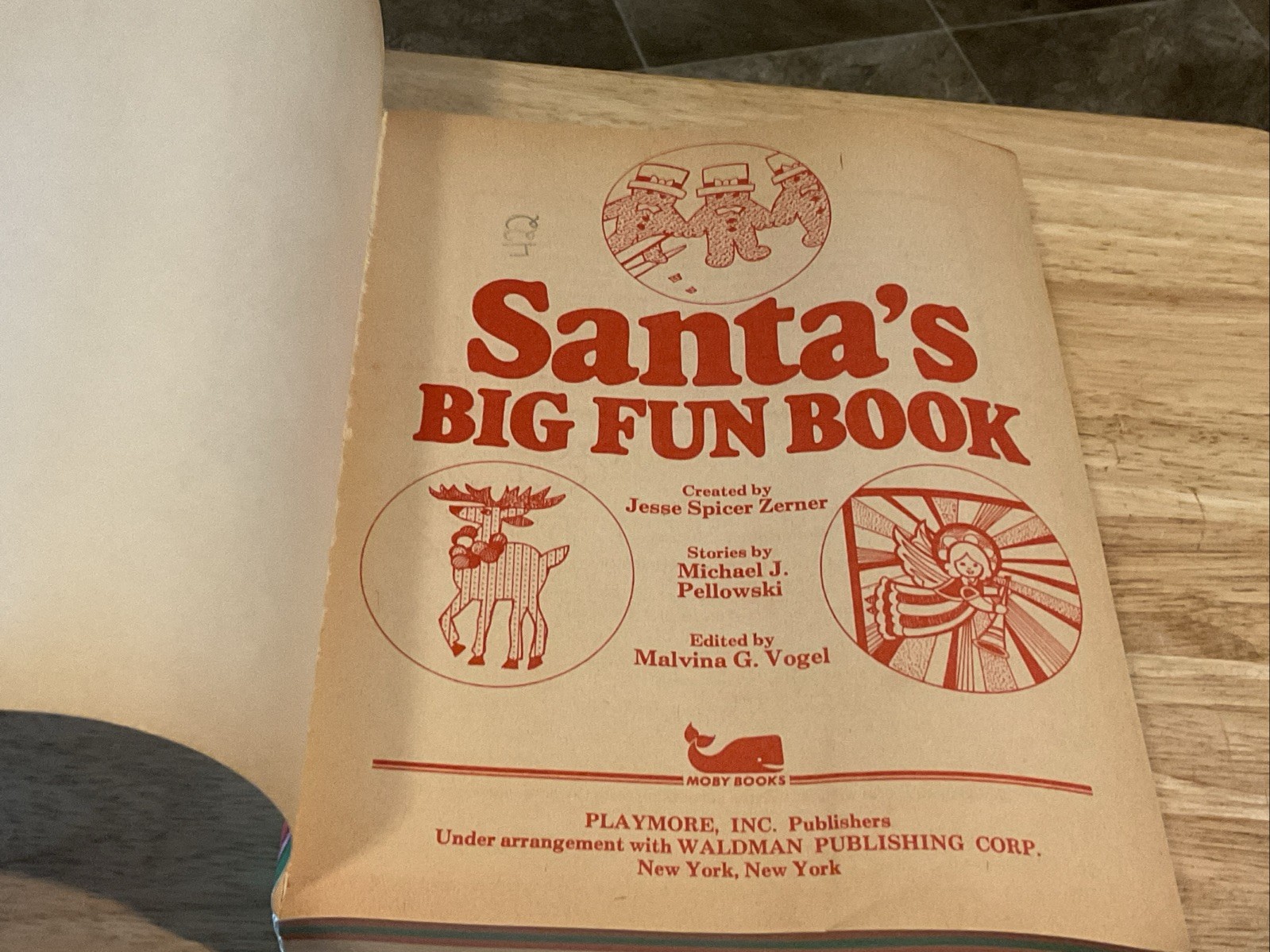 Vintage 1980 Santa’s Big Fun Book of Activities Stories Puzzles 512 Pages Unused