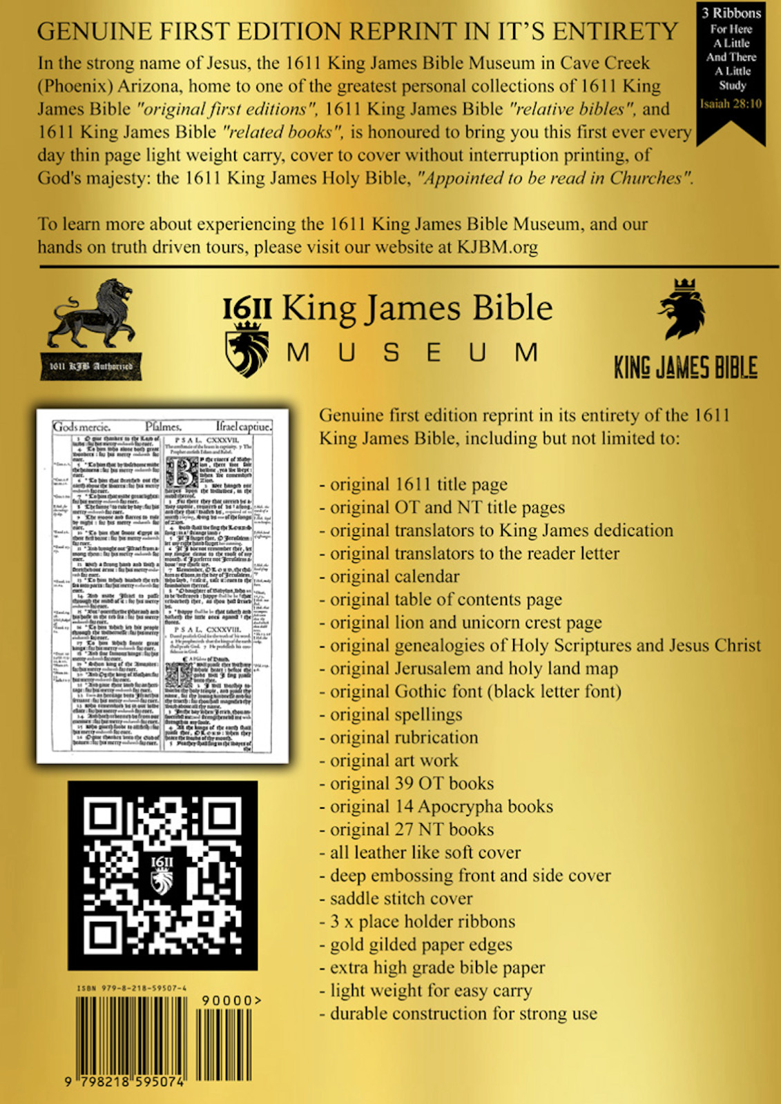 1611 King James Bible AV1611 Facsimile w/ Apocrypha in Faux Leather Softcover