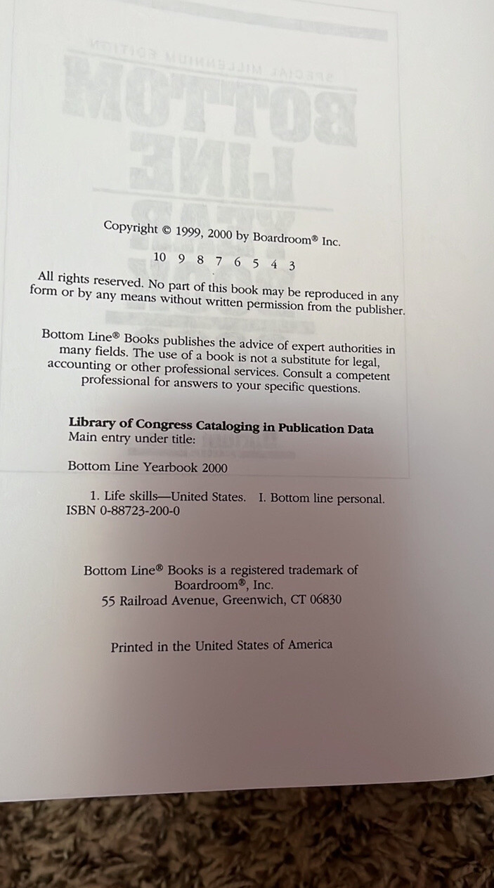 SPECIAL MILLENNIUM EDITION BOTTOM LINE YEAR BOOK 2000