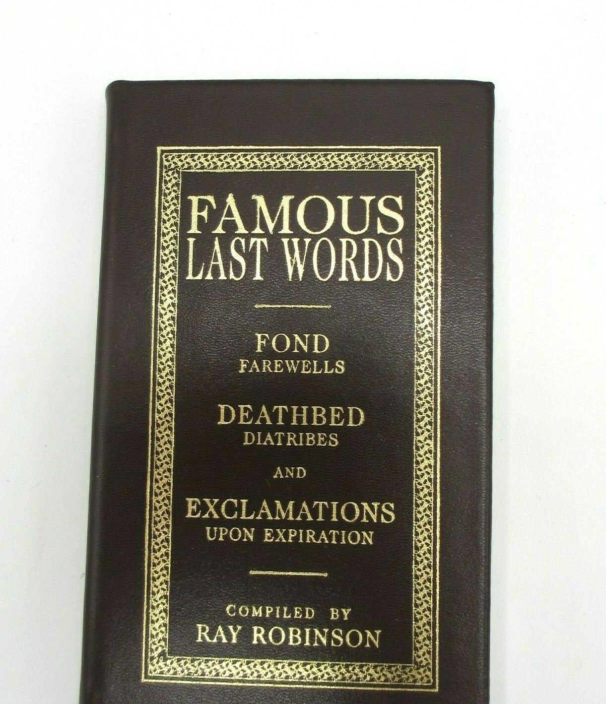 Famous Last Words Ray Robinson Book Luxury Leather Bound Hardcover Orvis