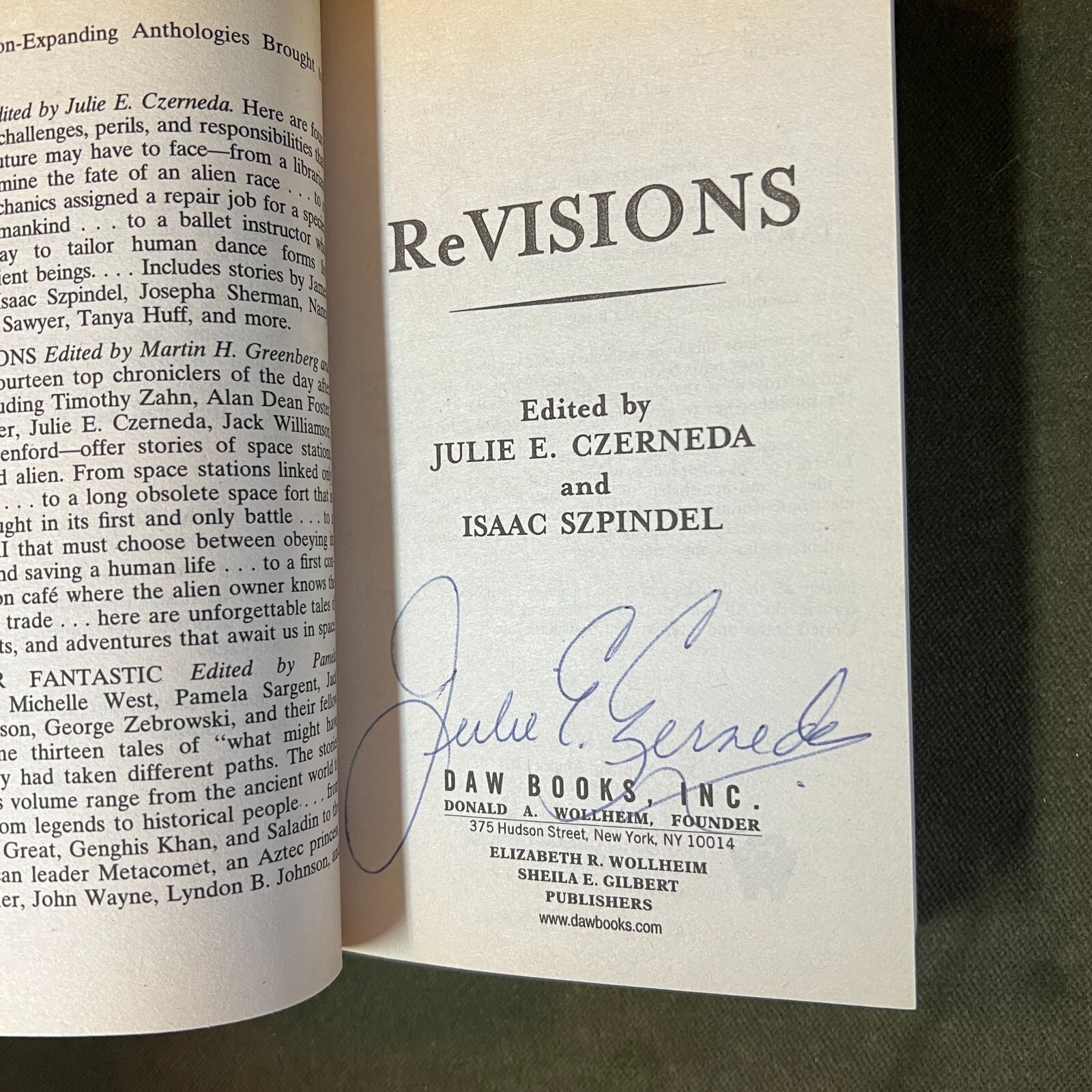 Revisions by Isaac Szpindel (2004, Uk- a Format Paperback) Signed