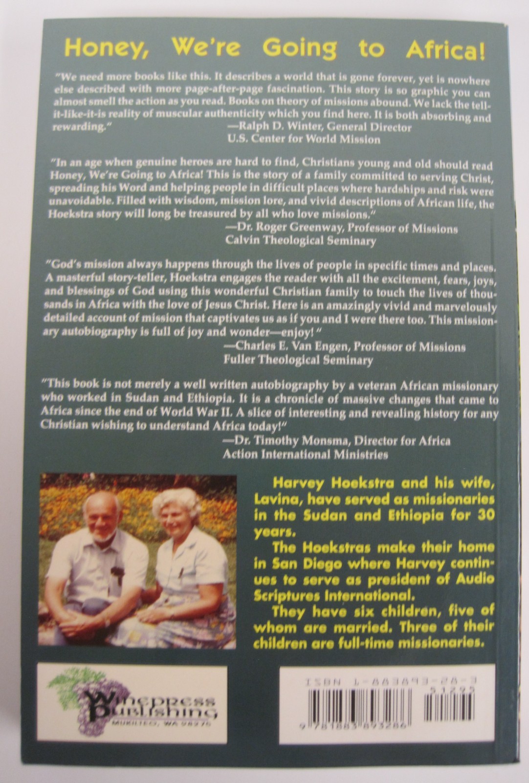 Honey, We’re Going to Africa!, SIGNED by Harvey T. Hoekstra (SC)