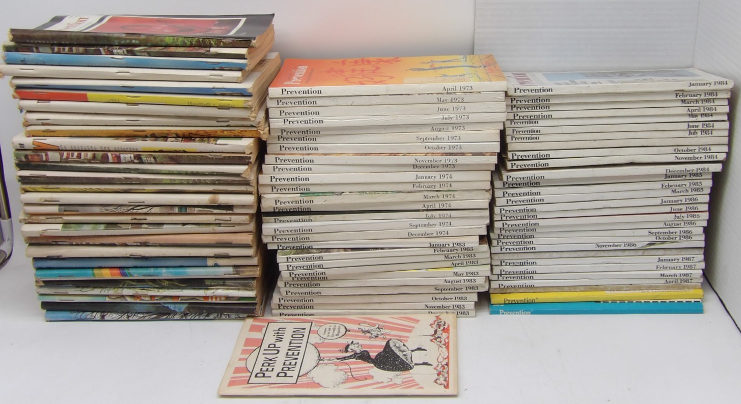 Vintage Lot of 83 Prevention Magazines 1968-1987 1960s 1970s 1980s