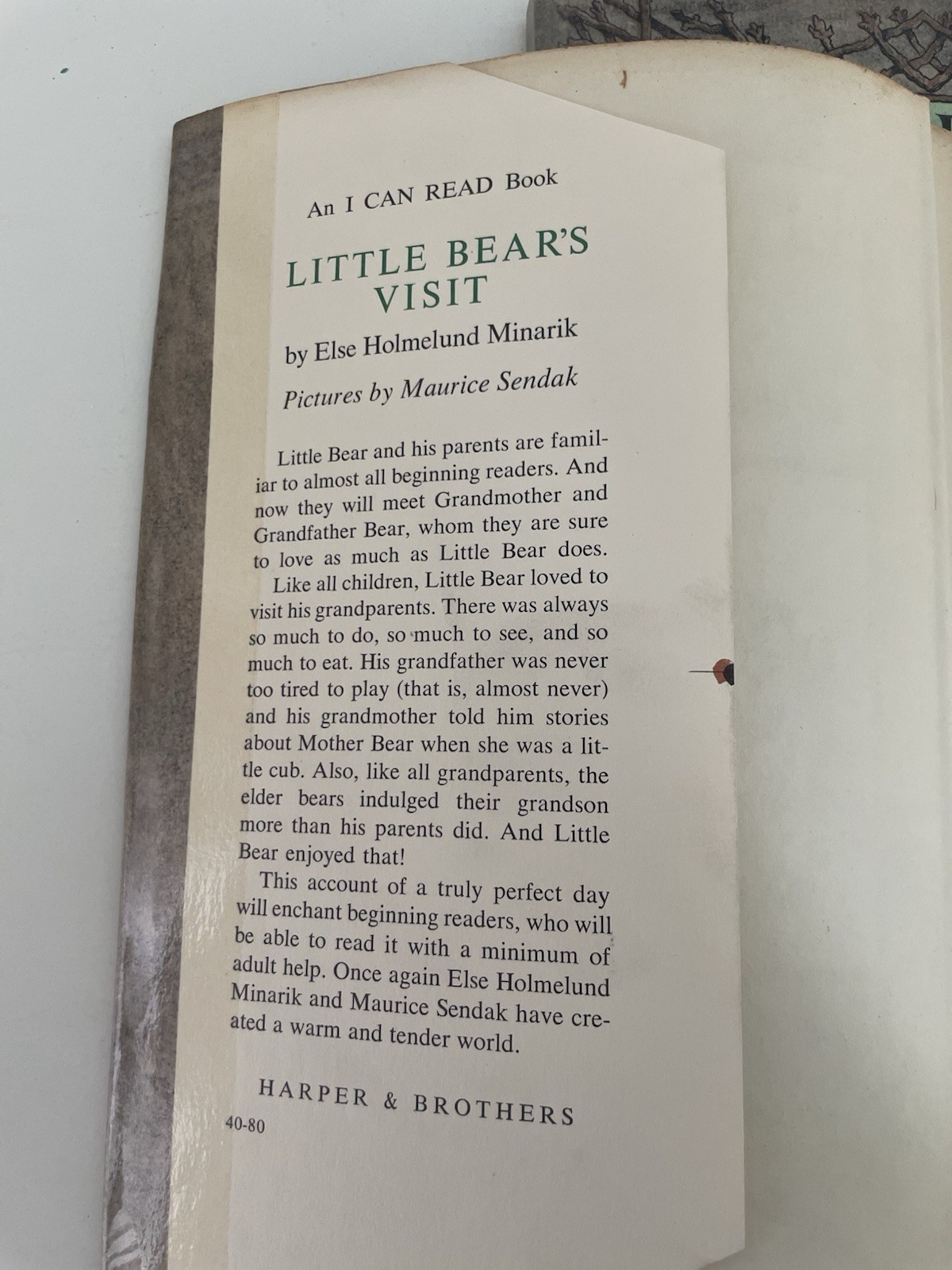 Little Bear’s Visit -1961 Early Edition- by Else Minarik / Maurice Sendak- HC/DJ