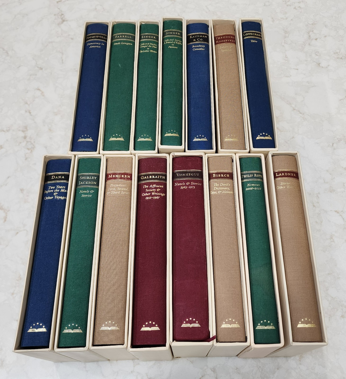 Lot of 15 – The Library Of America Hardcover with Slipcases – GOOD