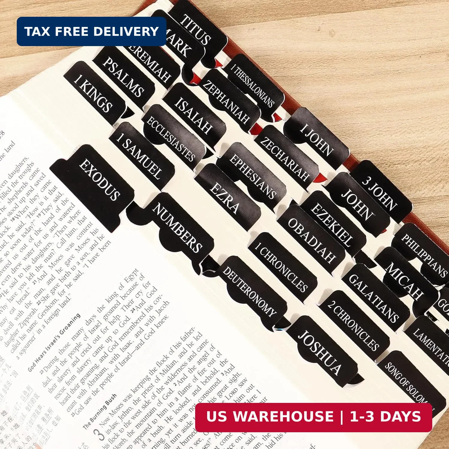 Bible Tabs for Men, 90 Pieces Large Print Small Bible Bookmarks Index Tabs Study