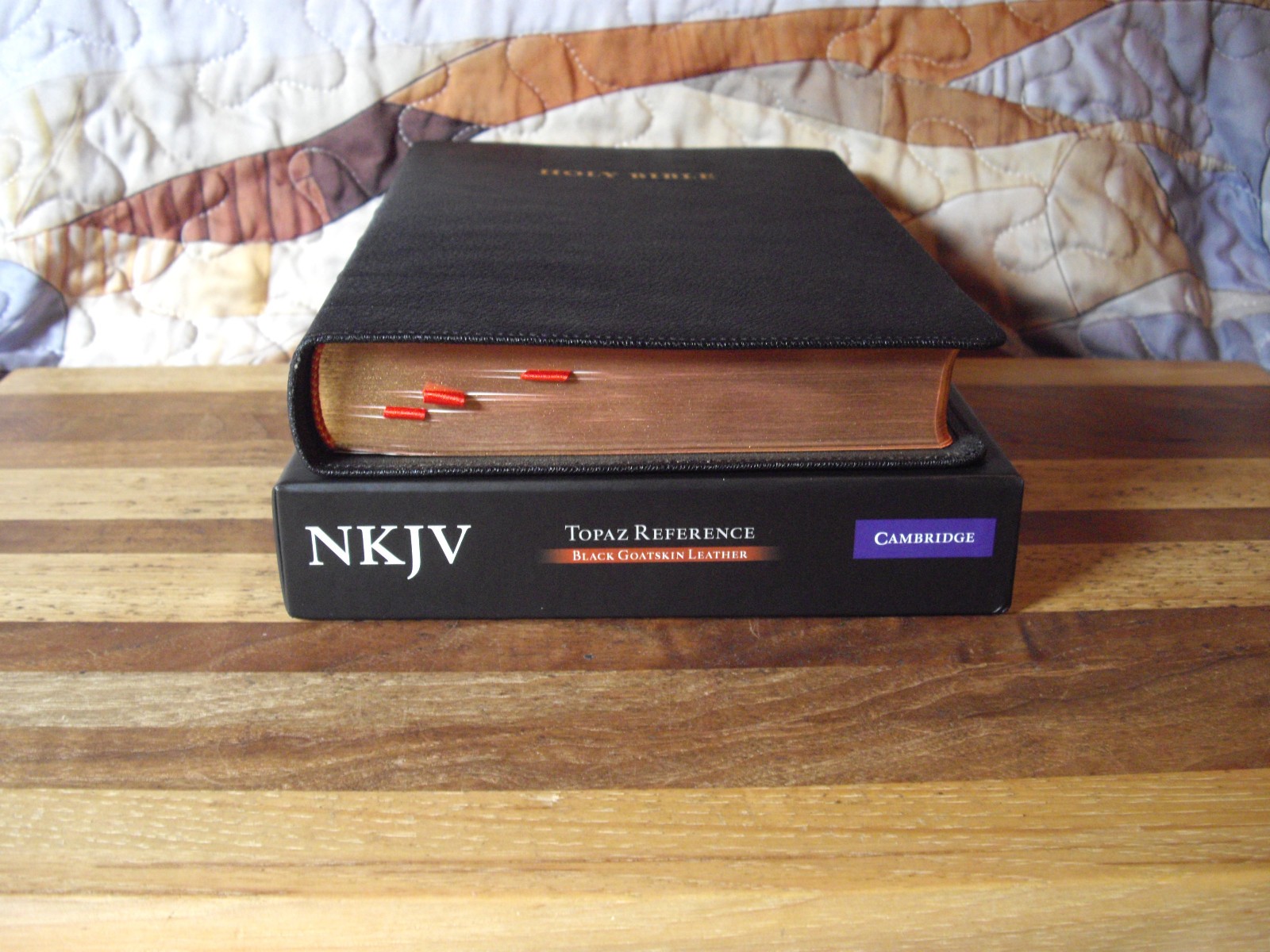 Cambridge Black Genuine Goatskin Leather Topaz NKJV Large Print Reference Bible