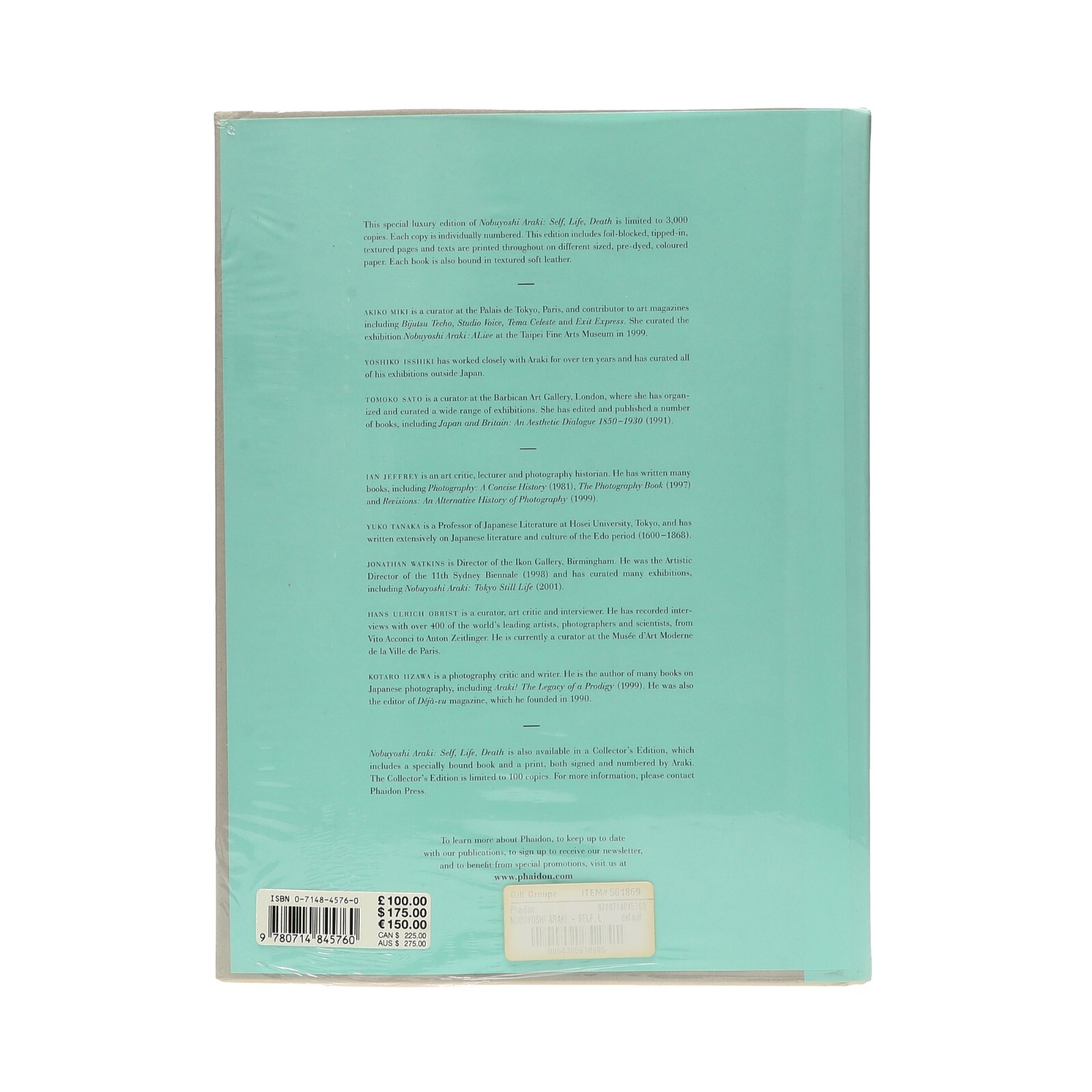 Nobuyoshi Araki Self Life Death Special Luxury Edition