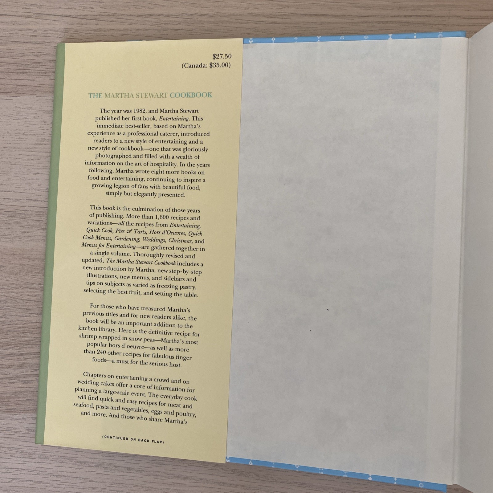 The Martha Stewart Cookbook 1995 1st Edition HC/DJ Vintage Collected Recipes