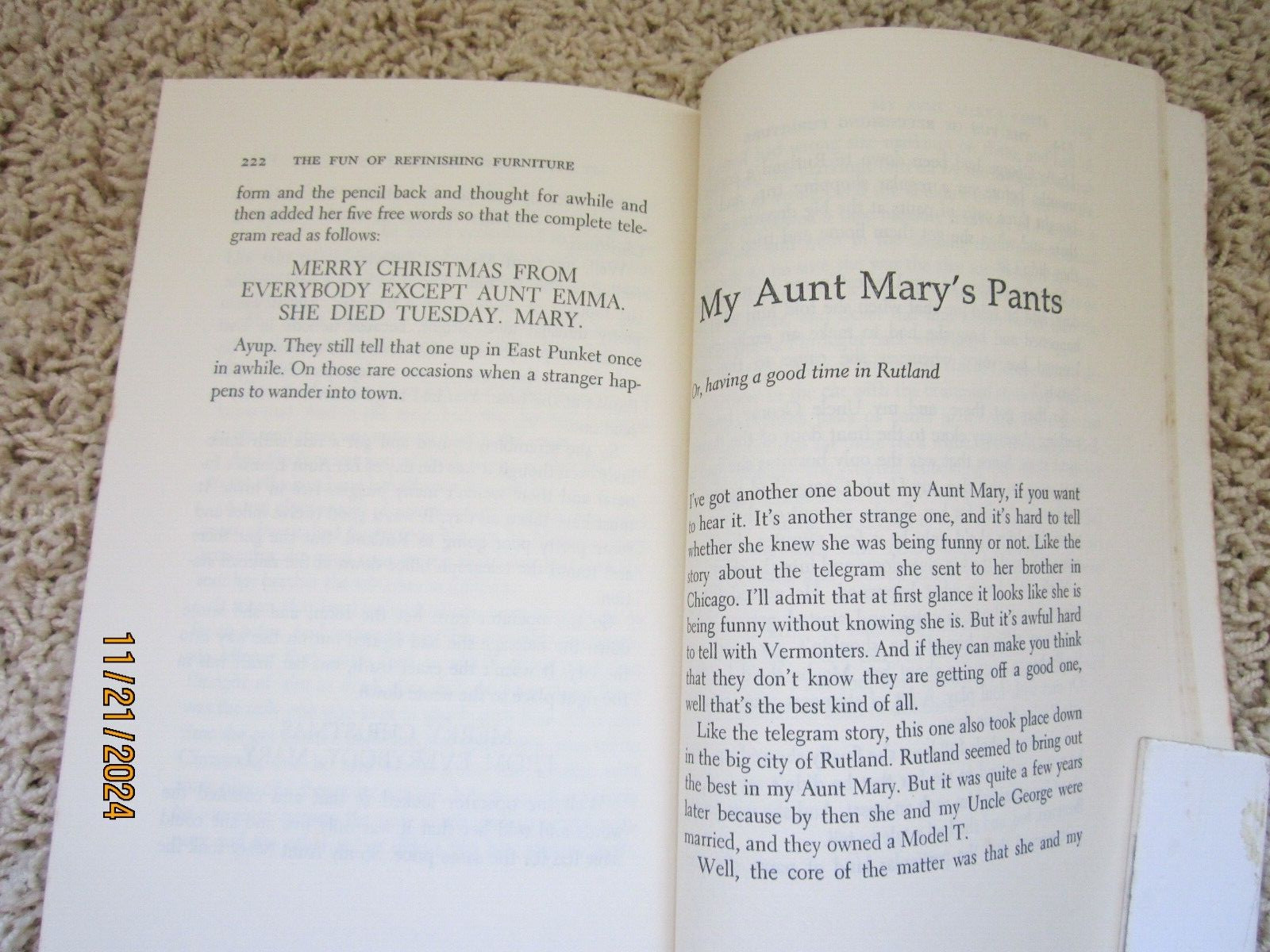 “The Fun of Refinishing Furniture” 1976 Grotz 244 pages ISBN 0-385-14916-6