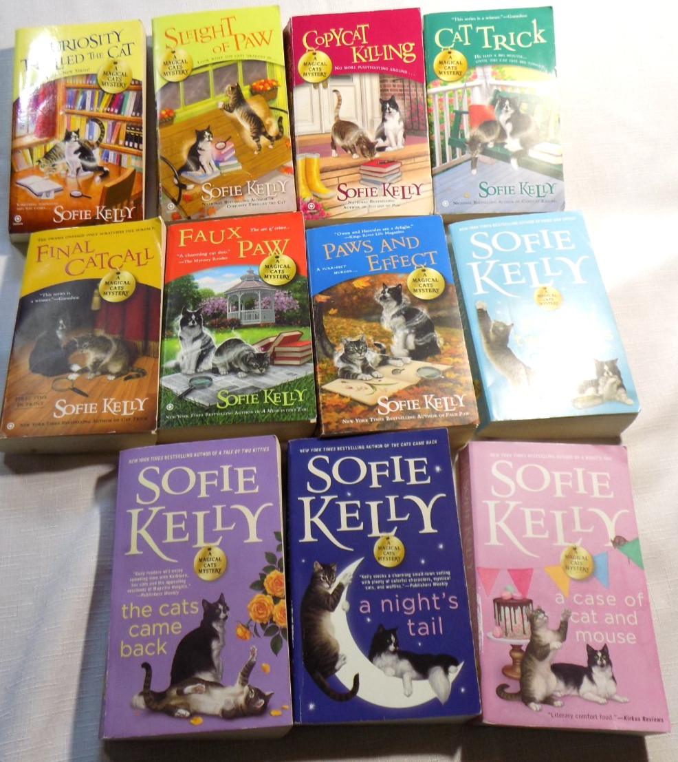 Lot of 11 Paperback Books in the Magical Cats Mystery Series by Sofie Kelly