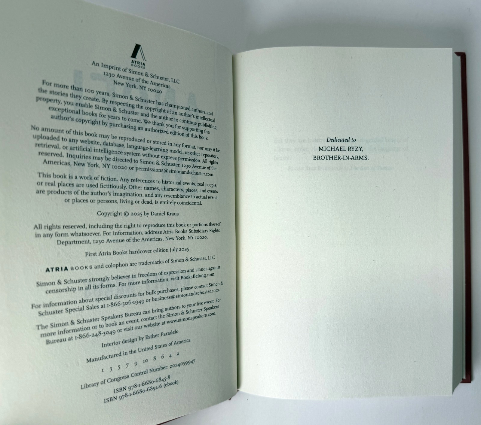 Angel Down (Pulitzer) Daniel Kraus 2025 1st edition 1st printing in Mylar, New