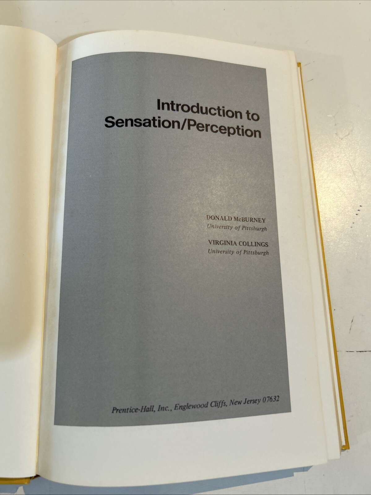 Introduction to Sensation/Perception, Donald McBurney,Virginia B. Collings, 1977