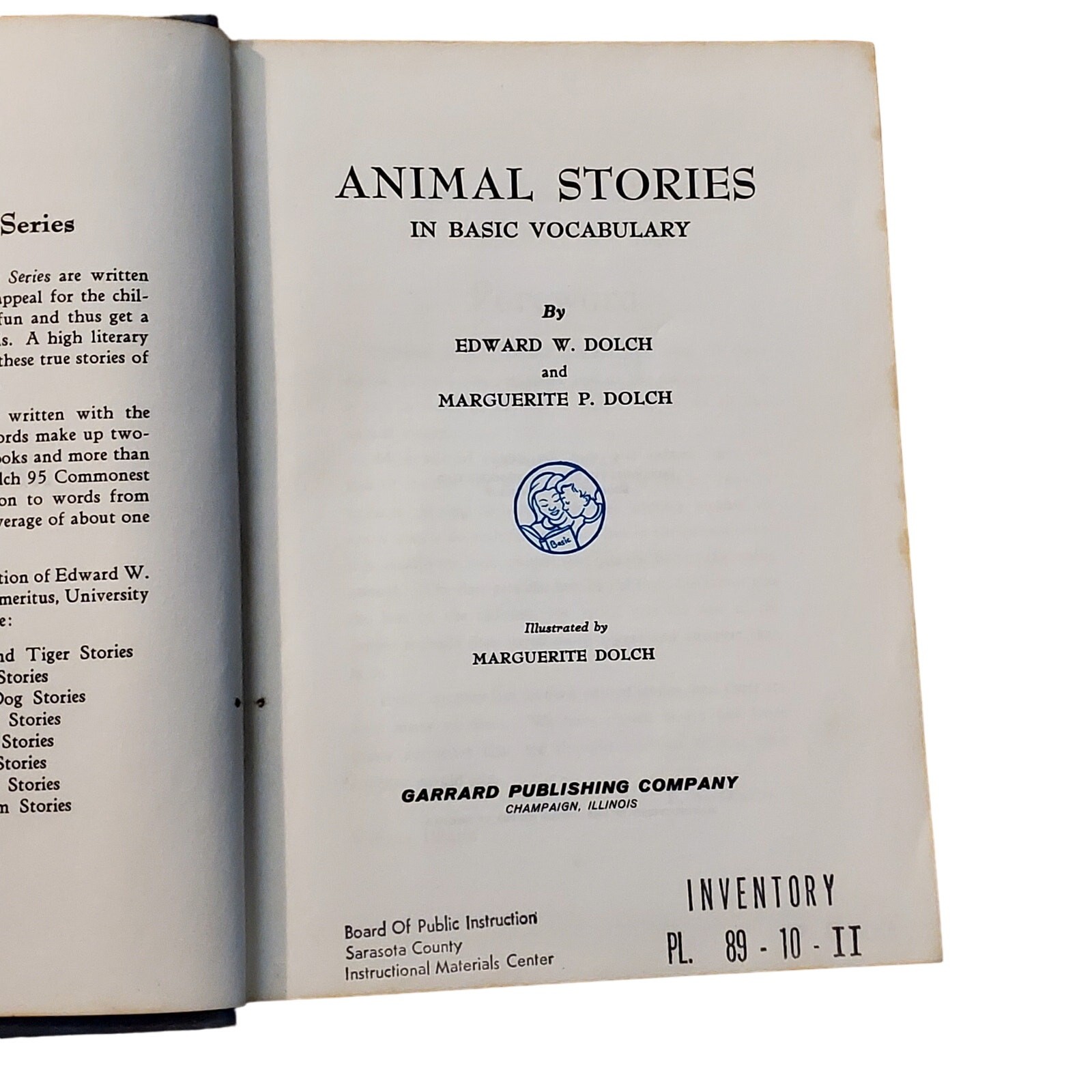 Animal Stories in Basic Vocabulary 1952 Edward Dolch HC Illustrated Animalcore