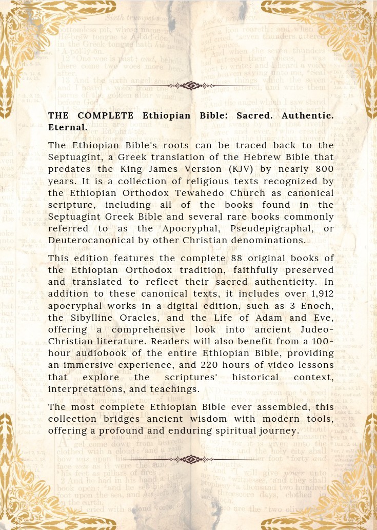 THE COMPLETE ETHIOPIAN BIBLE: 88 Books including Missing Apocrypha (PAPERBACK)