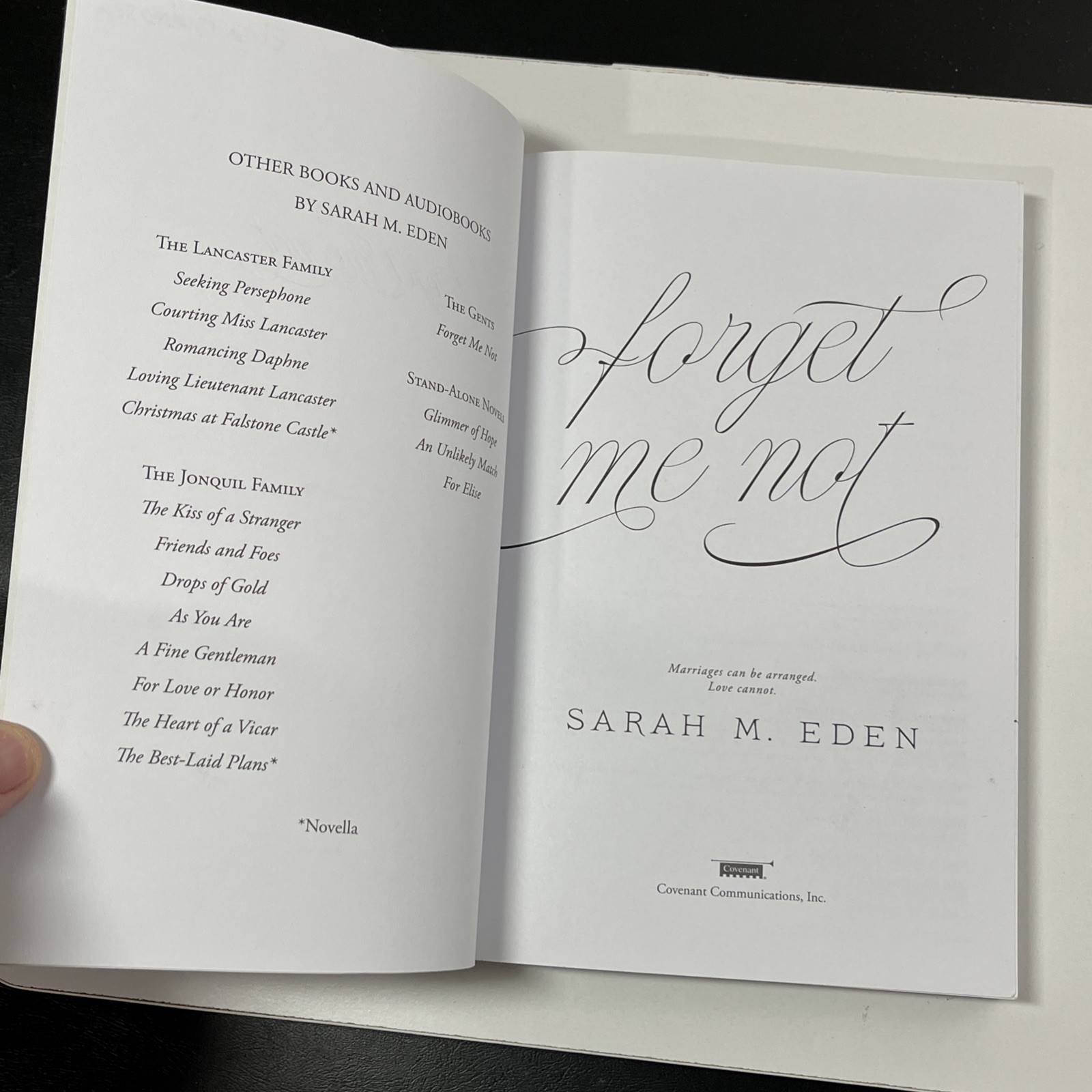 Forget Me Not – The Gents Book #1 by Sarah M. Eden 2020 Covenant Romance Ppbk