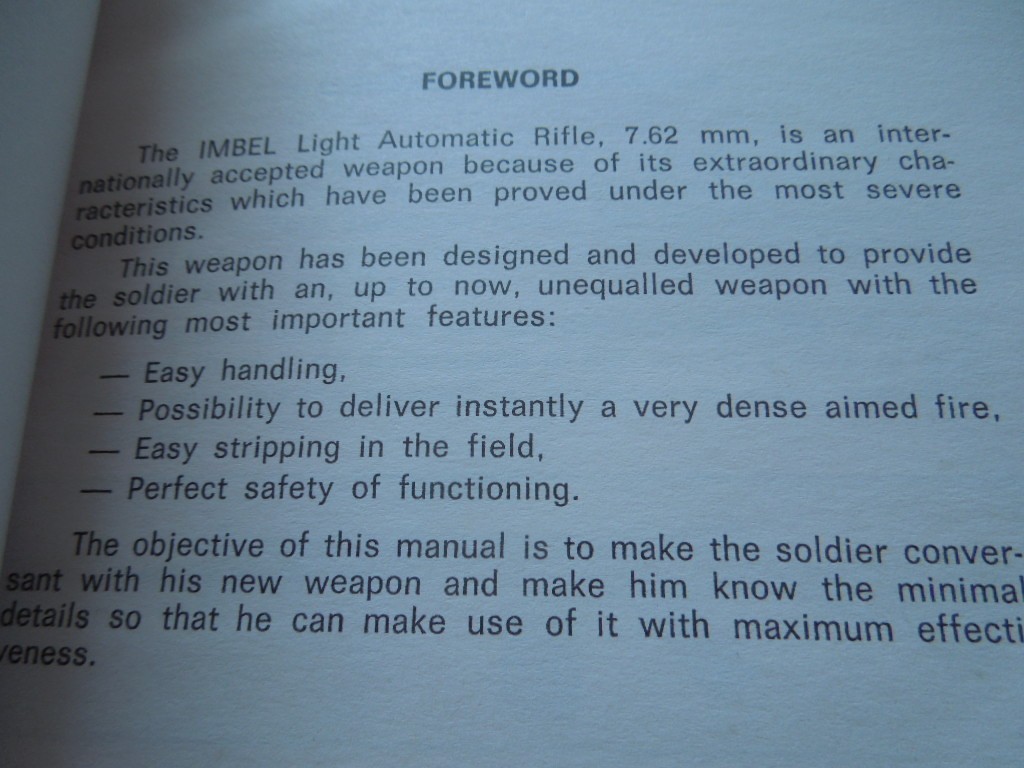 Imbel FN FAL Light Automatic Rifle book 7.62mm English Version 110 Pages  NEW