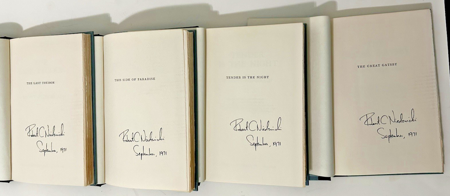 F. Scott Fitzgerald Set of 4 Vintage Books: Gatsby, Paradise, Tycoon, and Tender
