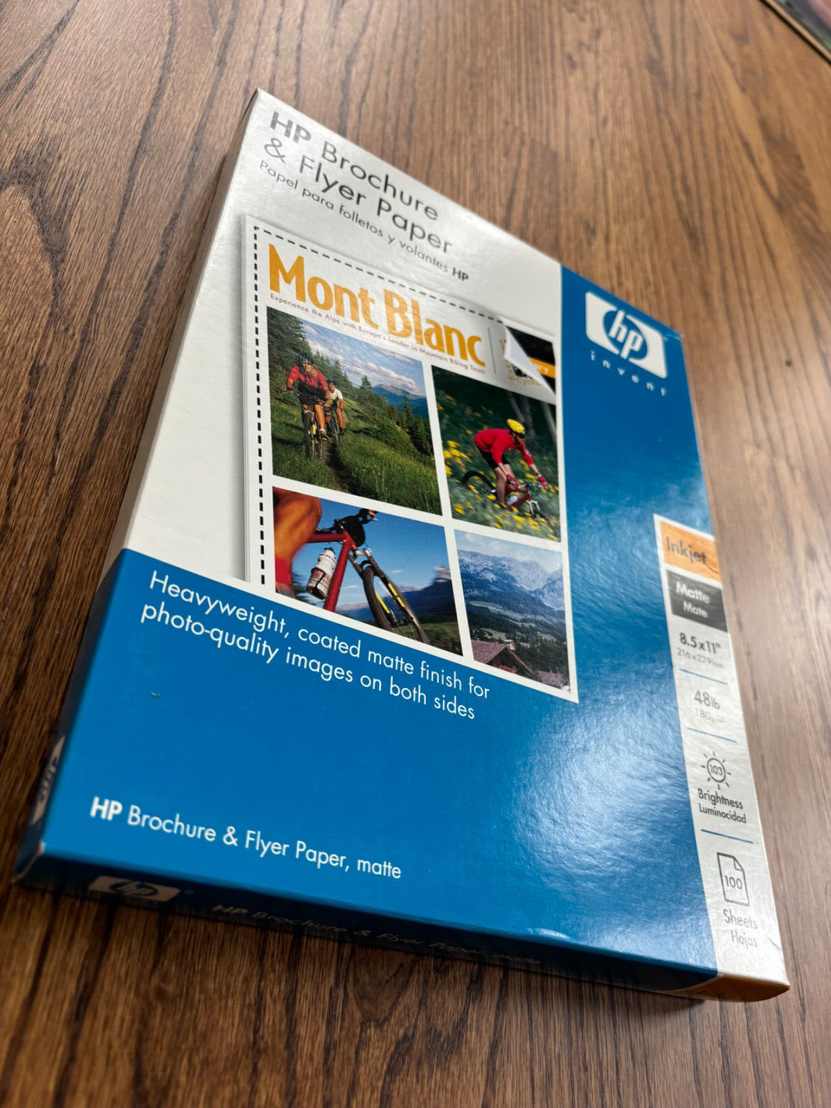 HP Brochure & flyer Paper Inkjet Matte 8.5×11″ 48 lb. 103 brightness OPEN BOX