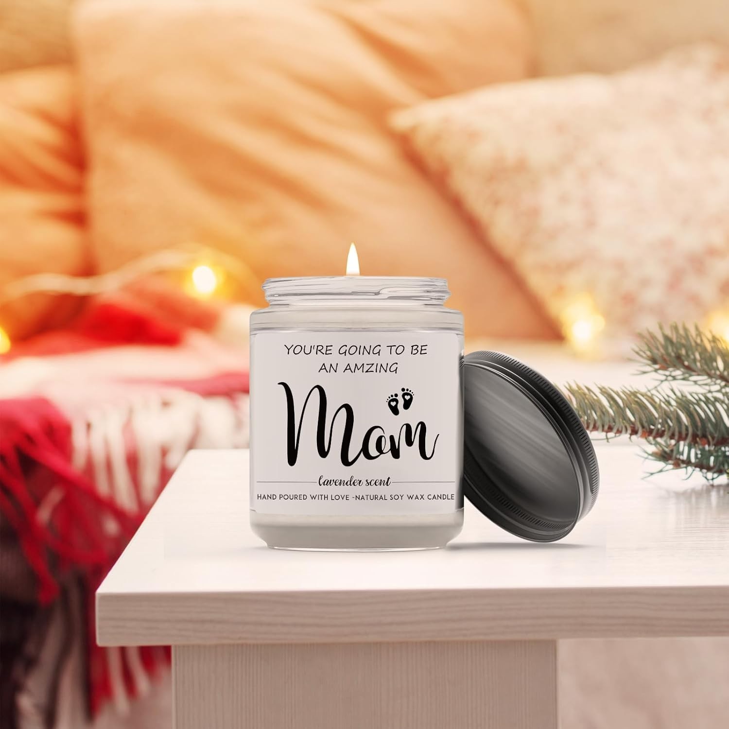 7oz Lavender Soy Wax Candle – Ideal Gift for First-Time Moms and Baby Showers
