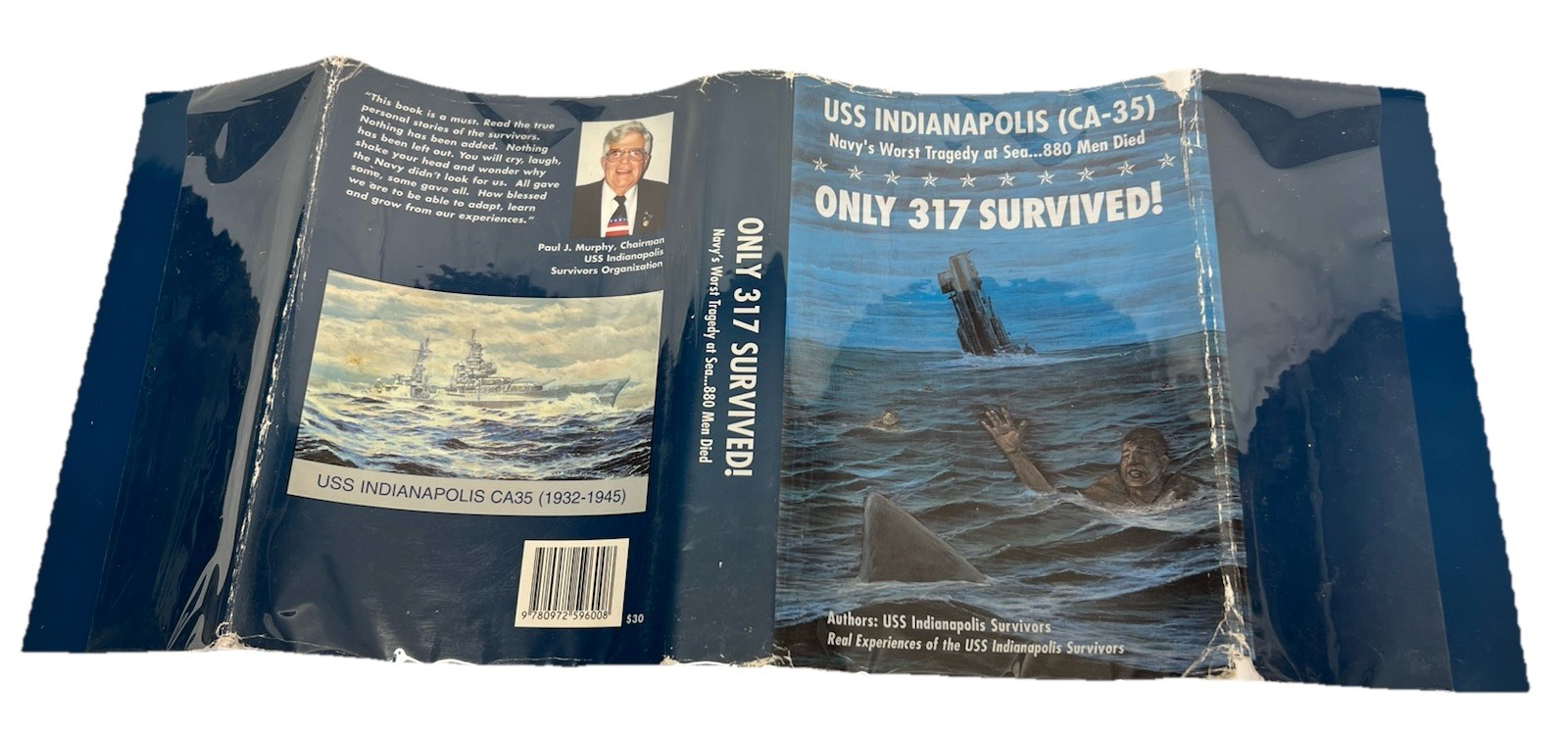 1st Eds-USS INDIANAPOLIS-Signed ONLY 317 SURVIVED & TRUE STORY by Vincent HCDJs
