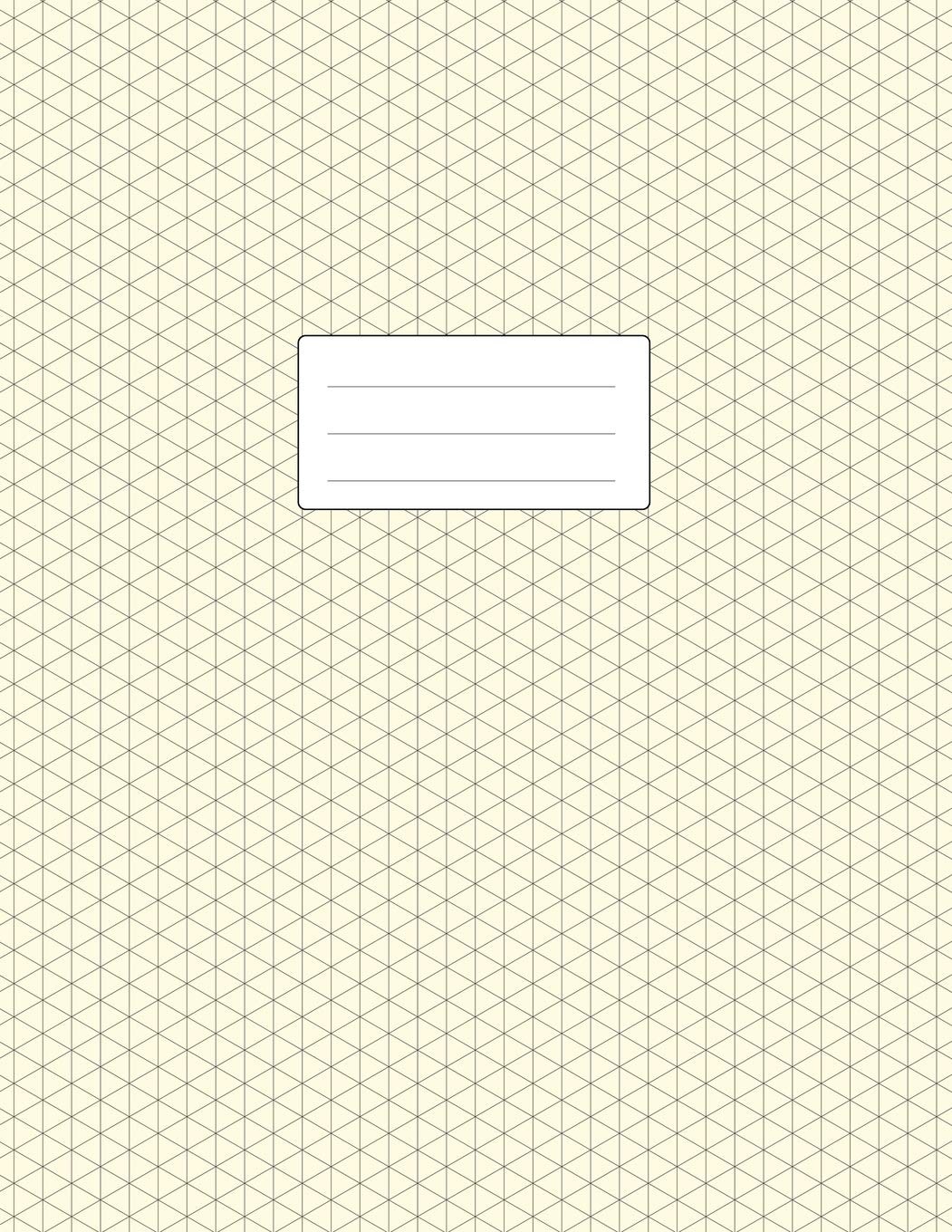 Isometric Grid Notebook – 3D Graph Paper Large Size 8.5×11 | 110 Pages | Soft…