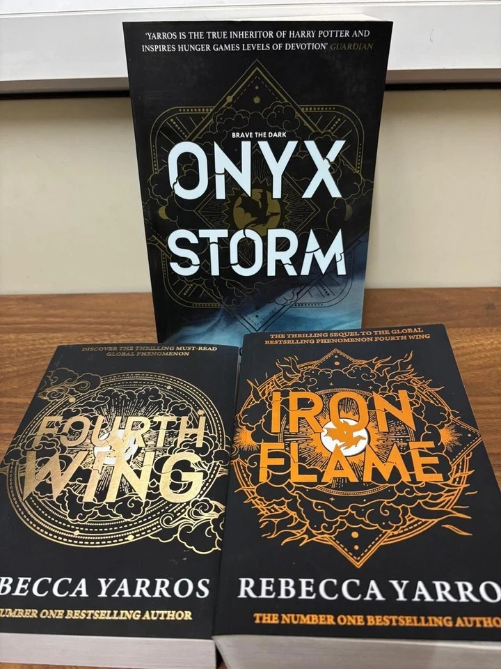 Onyx Storm + Iron Flame + Fourth wing by Rebecca Yarros 3 books set Paperback