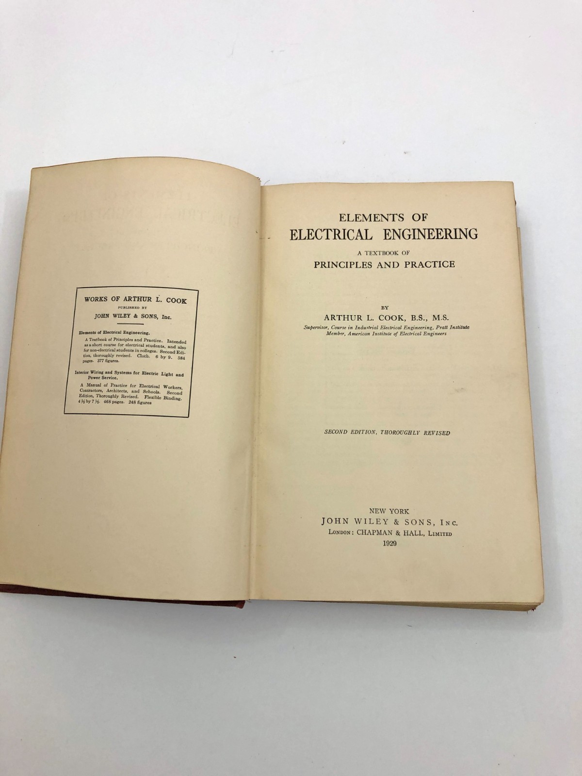 Elements Of Electrical Engineering Arthur L. Cook 1929 HC 584 Pages