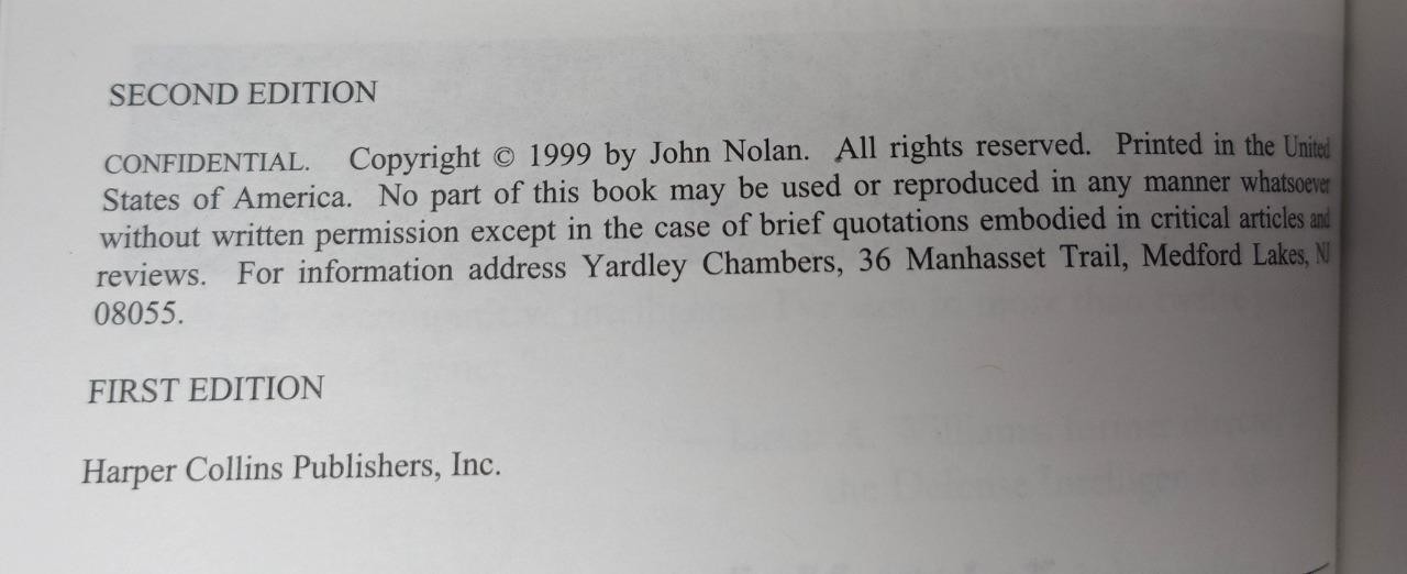 John Nolan CONFIDENTIAL First Ed Business Secrets Getting Theirs- Keeping Yours