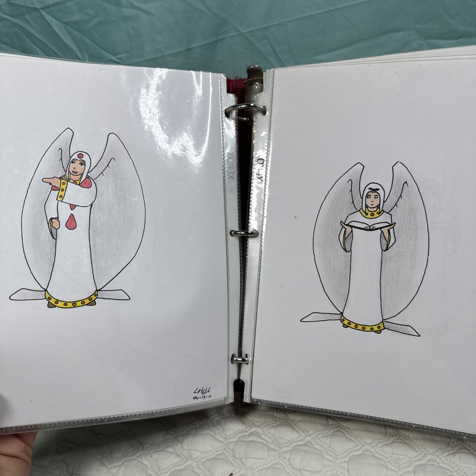 Sketchbook Full With Drawings Angels Animals Dragons Mixed By Artist Signed