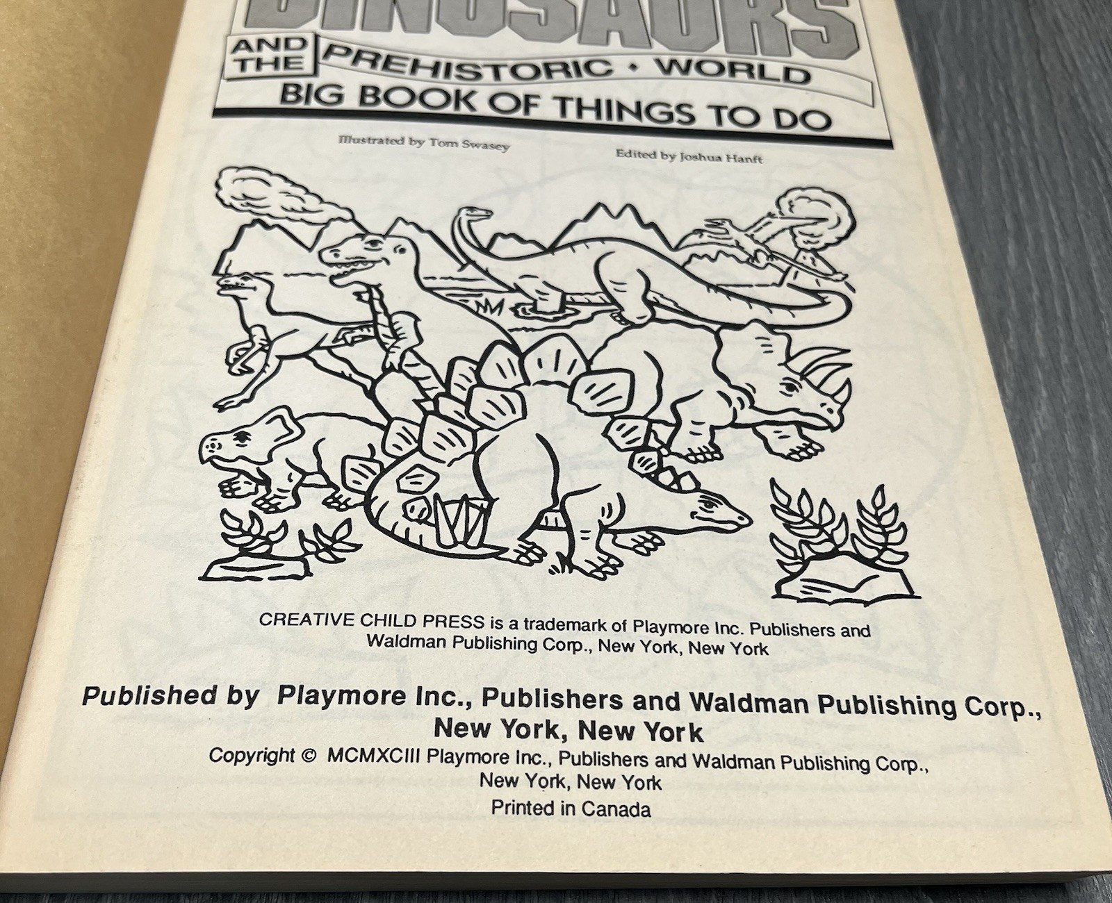 Dinosaurs Prehistoric World Coloring Activity Boom 1993 Vintage READ