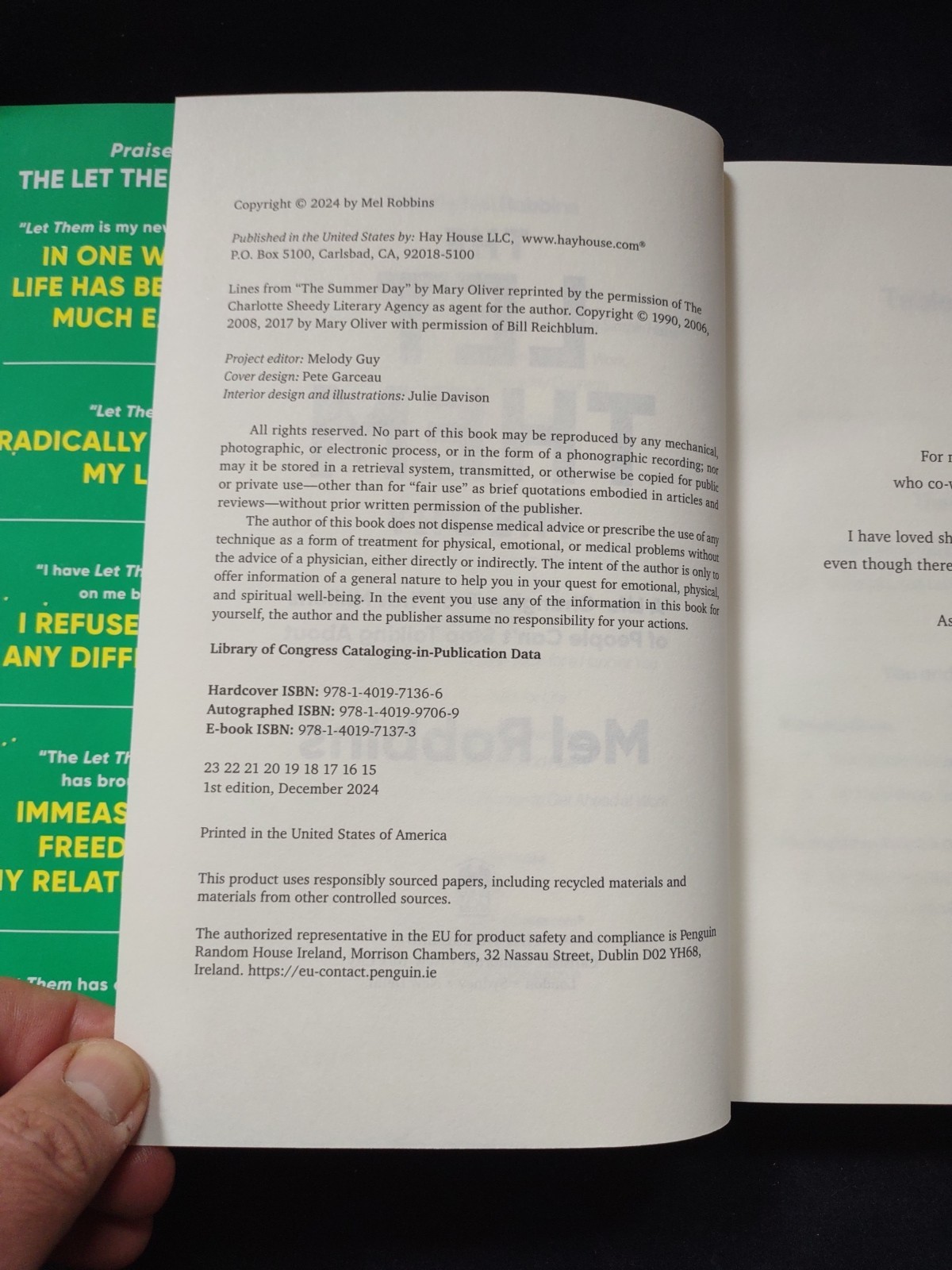 THE LET THEM THEORY Mel Robbins 1st Edition Hardcover Book Self Help Feel Great