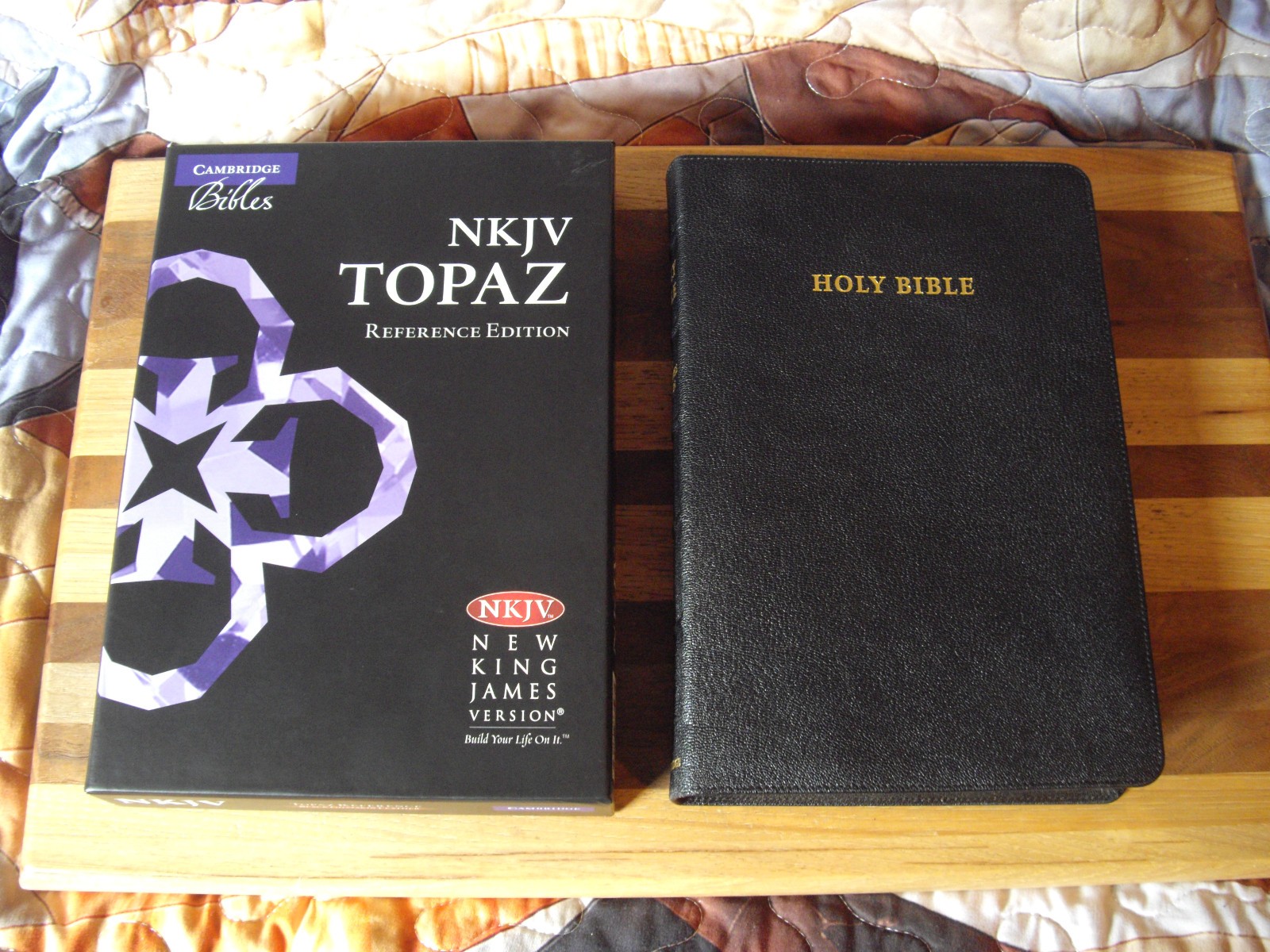 Cambridge Black Genuine Goatskin Leather Topaz NKJV Large Print Reference Bible