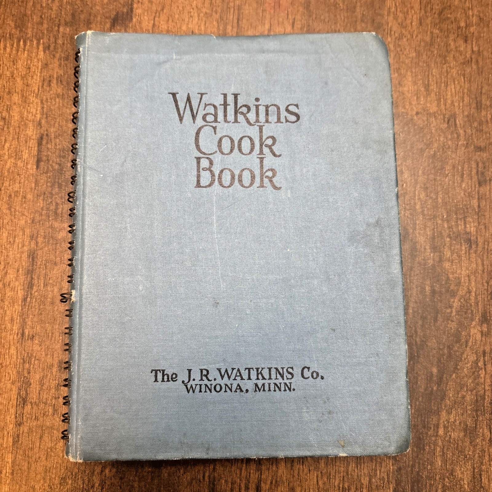 Cookbook 1938 J.R. Watkins Blue Wire Bound Interesting Recipes Vtg 288 Pages