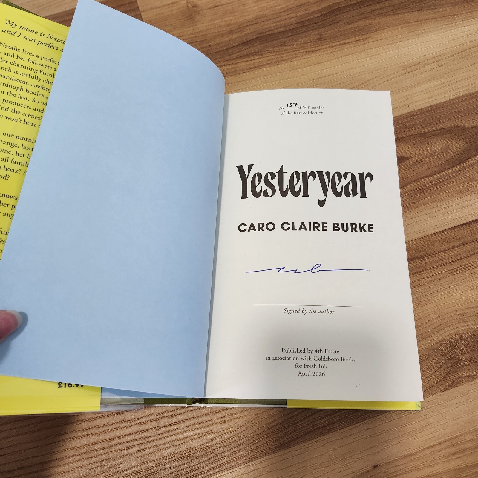 Caro Claire Burke YESTERYEAR Signed Numbered First Printing LE #157/500