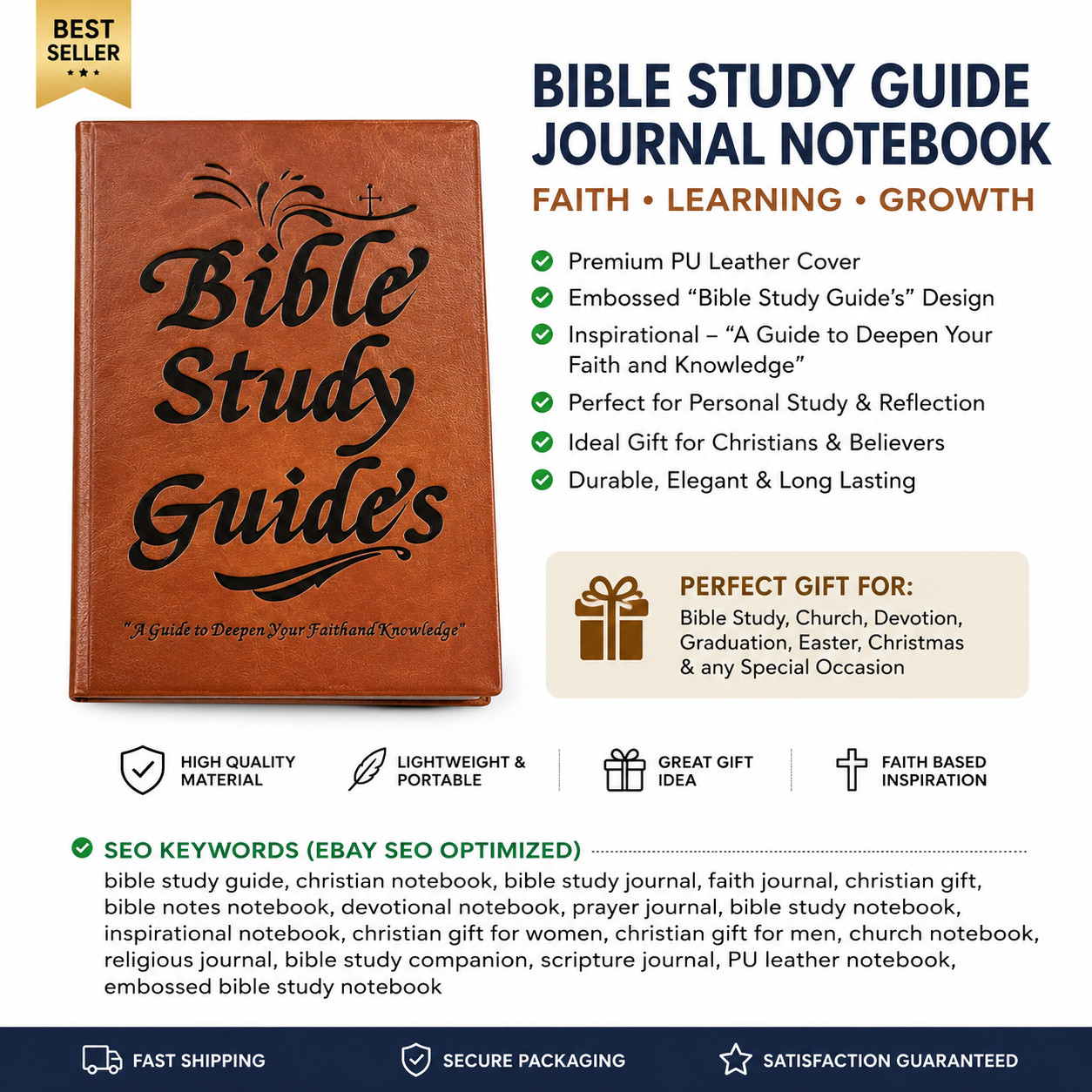 66-Page Bible Study Guide Daily Devotional Journal Study Notebook Based Planner