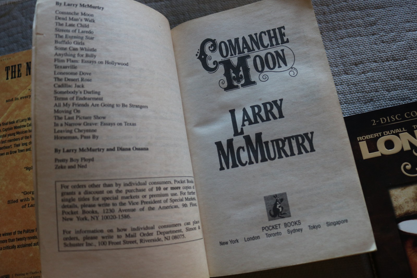 4 Larry McMurtry Lonesome Dove complete series paperback with free DVD