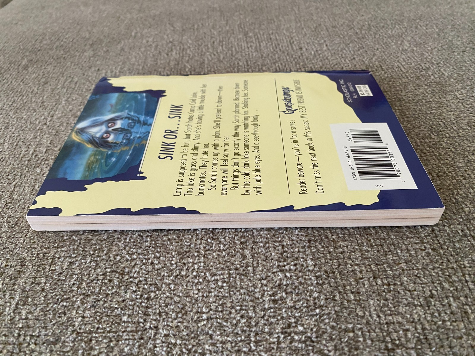 LN 1st print Goosebumps #56 The Curse of Camp Cold Lake w/att bookmark & cards