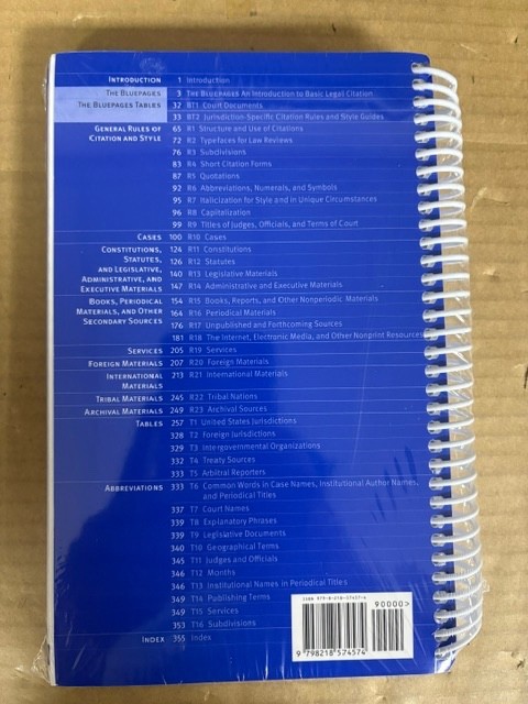 The Bluebook: a Uniform System of Citation 22nd edition BRAND NEW SEALED
