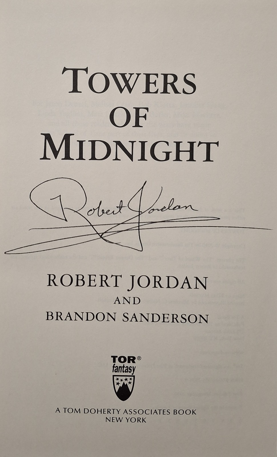 Towers of Midnight by Robert Jordan 1st Edition 1st Print 2010 Hardcover