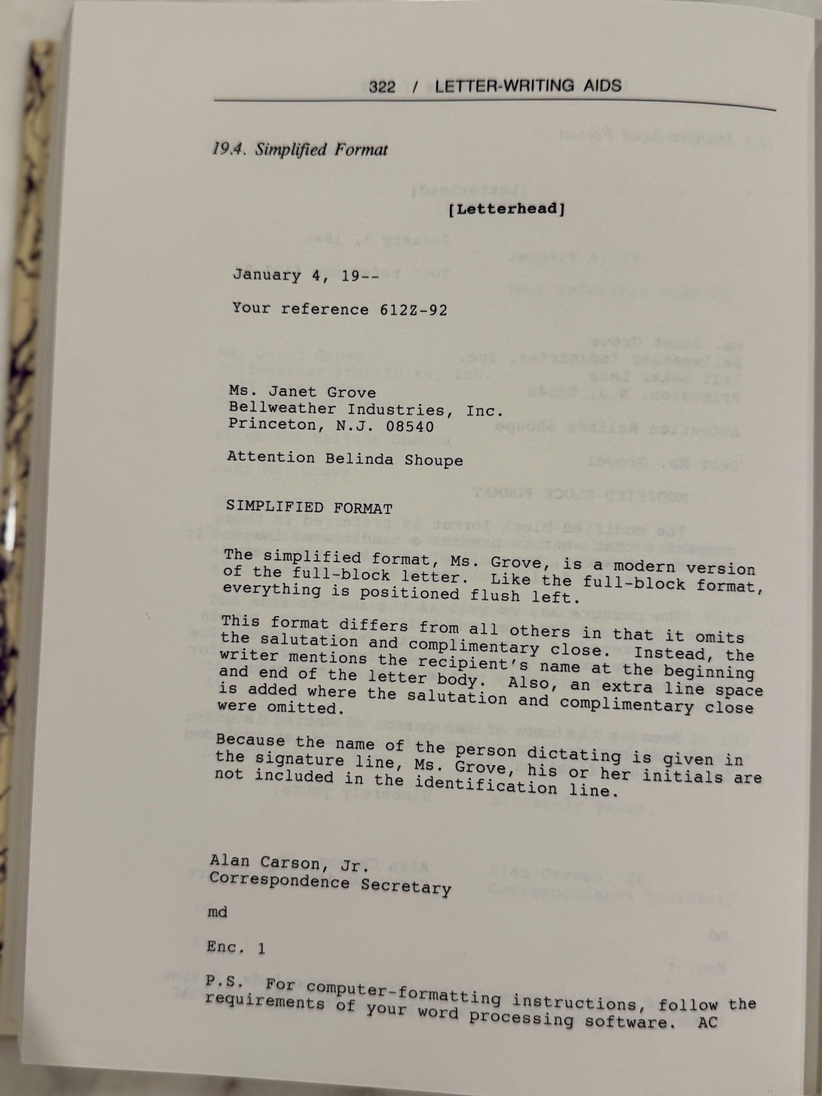 THE PRENTICE HALL COMPLETE BOOK OF MODEL LETTERS, MEMOS By De Mary A. Vries 1993