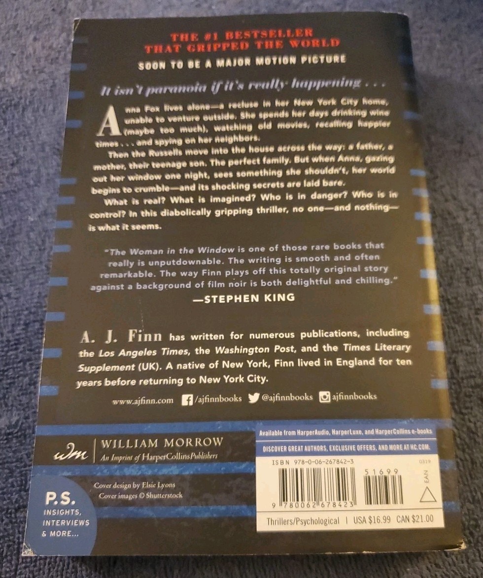The Woman in the Window : A Novel by A. J. Finn (2019, Trade Paperback)