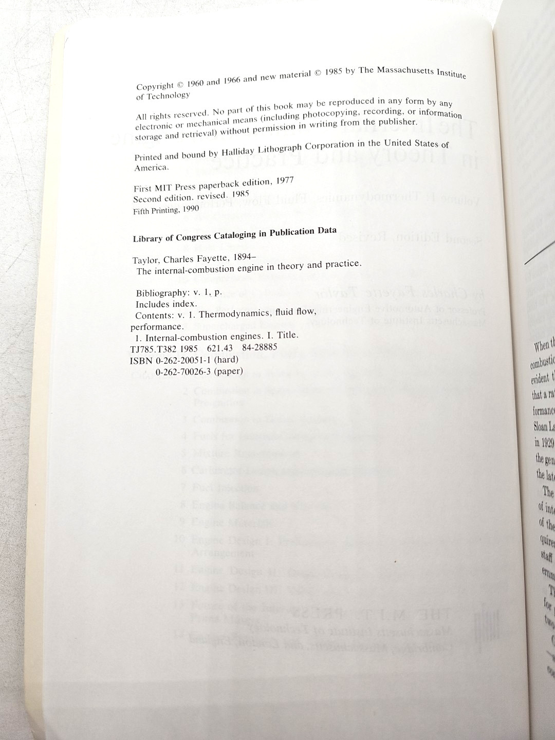 The Internal Combustion Engine In Theory And Practice Volumes 1 & 2 w/ 4 Inserts