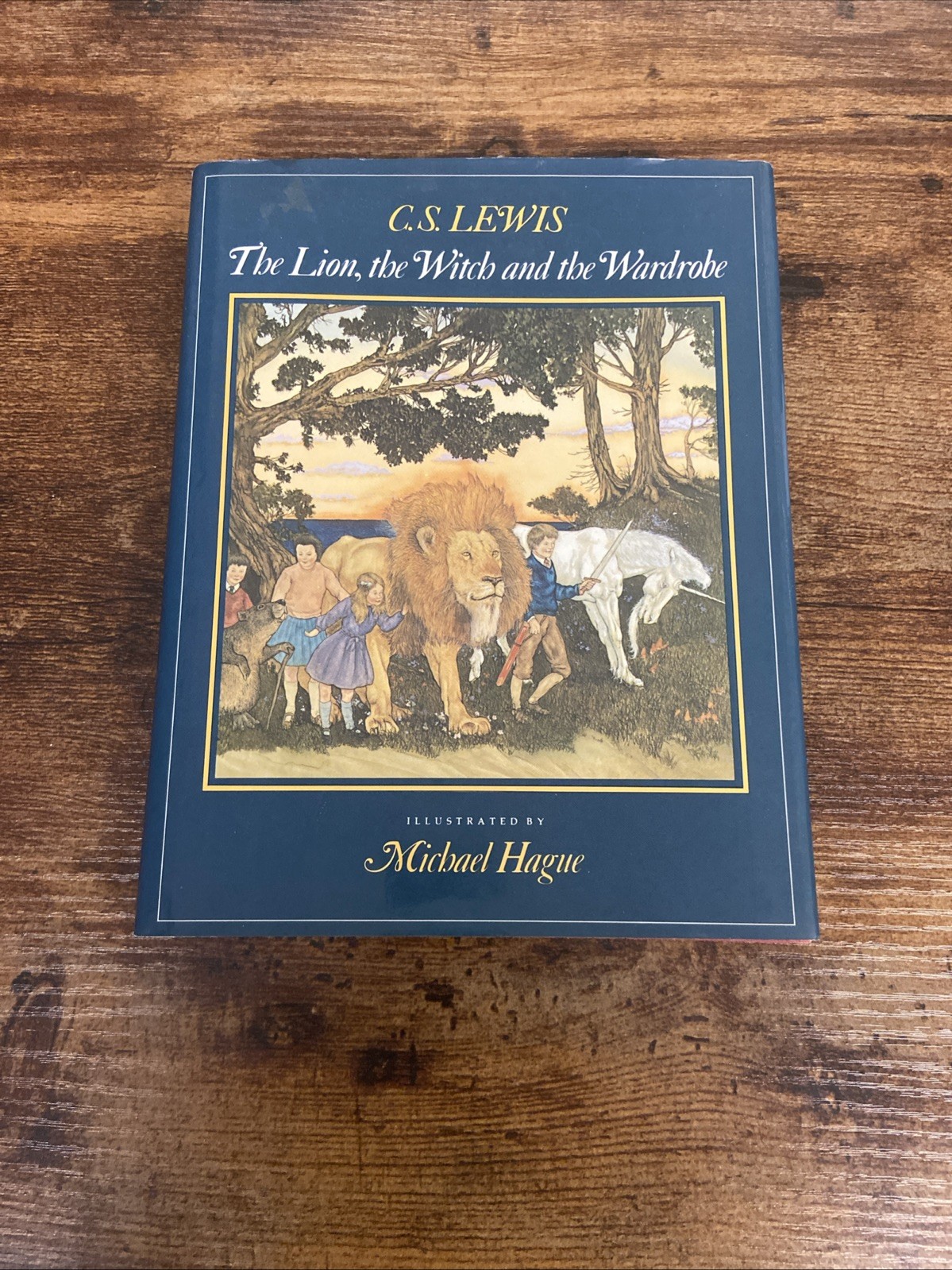 The Lion, the Witch, and the Wardrobe, by Lewis.1983, HCDJ. Illus.by M Hague VG
