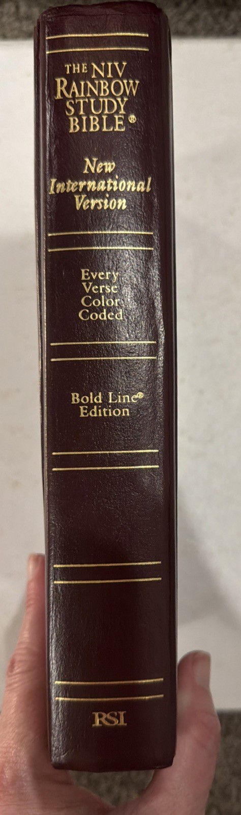 NIV Rainbow Study Bible 1996 Hardcover 1,584 Pgs 1984 Text Bold Line CLEAN