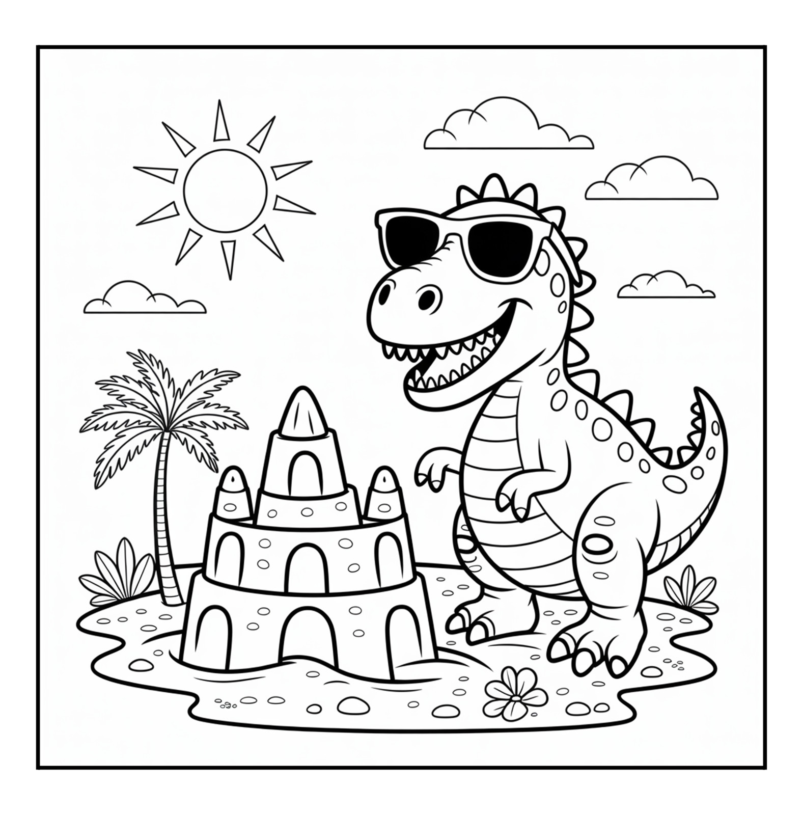 Cute Dinosaurs Coloring Book for Kids Ages 4-8 | Fun Prehistoric Activity Book |